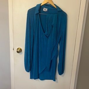 Princess polly blue wrap dress